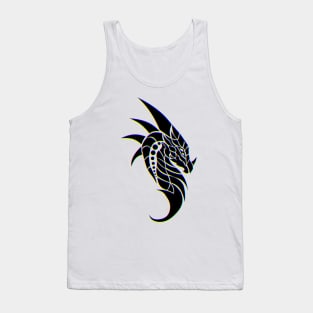 Black dragon tattoo (Glitch, CMYK) Tank Top